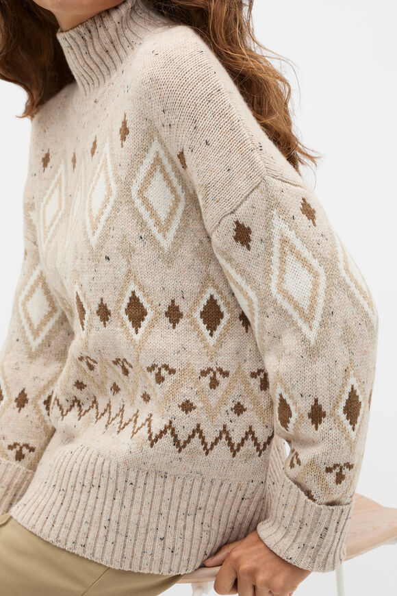 Fair Isle Slouch Knit  Wheat Speckle  hi-res