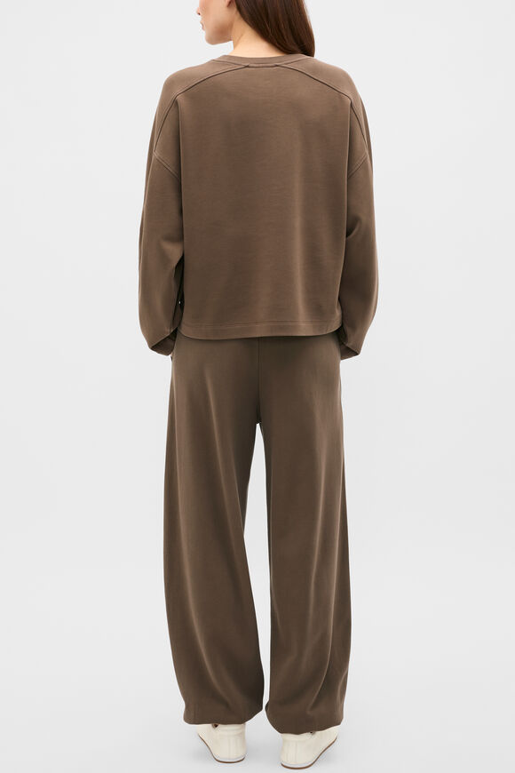 Terry Balloon Sleeve Sweat  Chestnut Wash  hi-res