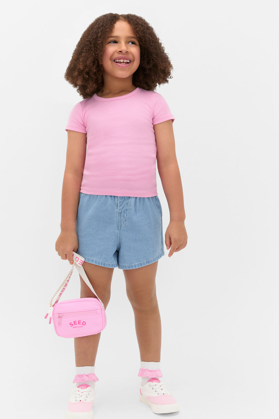 Core Logo Rib Tee  Candy Pink