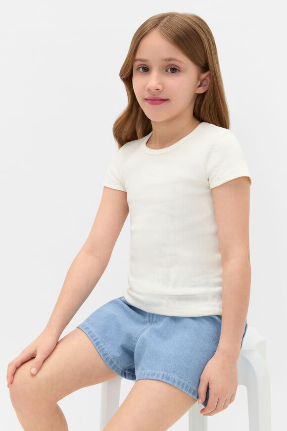 Core Logo Rib Tee  Classic Cream  hi-res