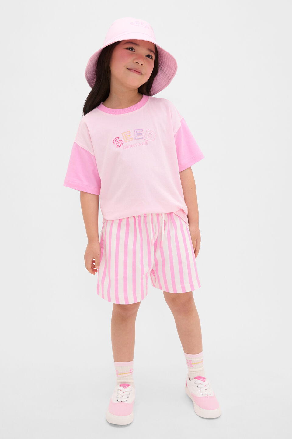 Colour Block Logo Tee  Pink Lemonade