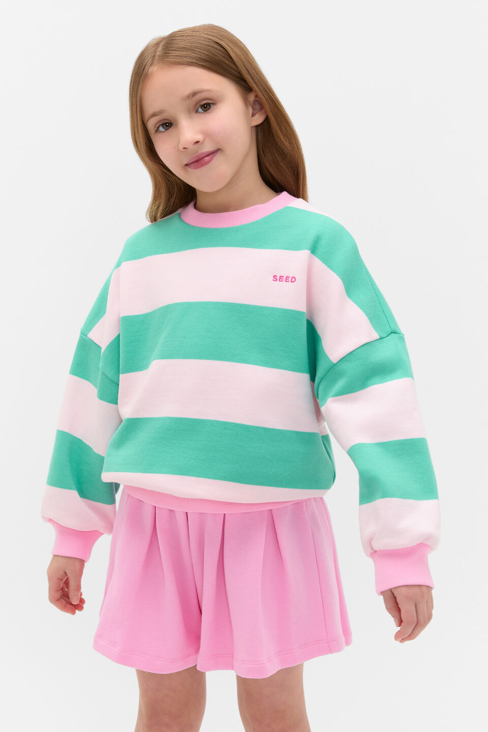 Bold Stripe Sweat  Pink Lemonade