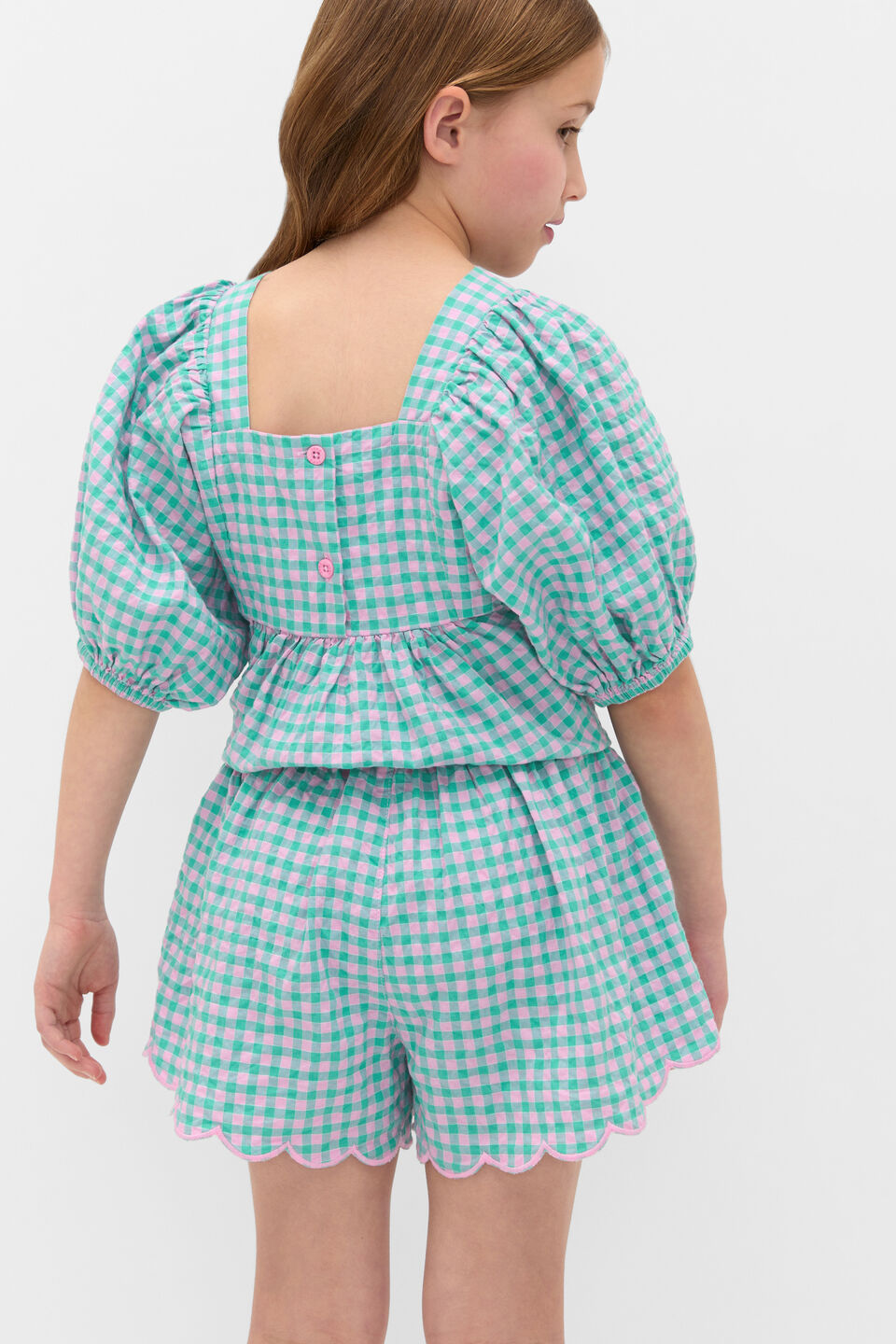 Gingham Short  Mint