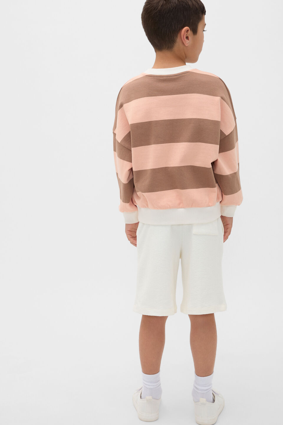 Bold Stripe Sweat  Walnut Stripe