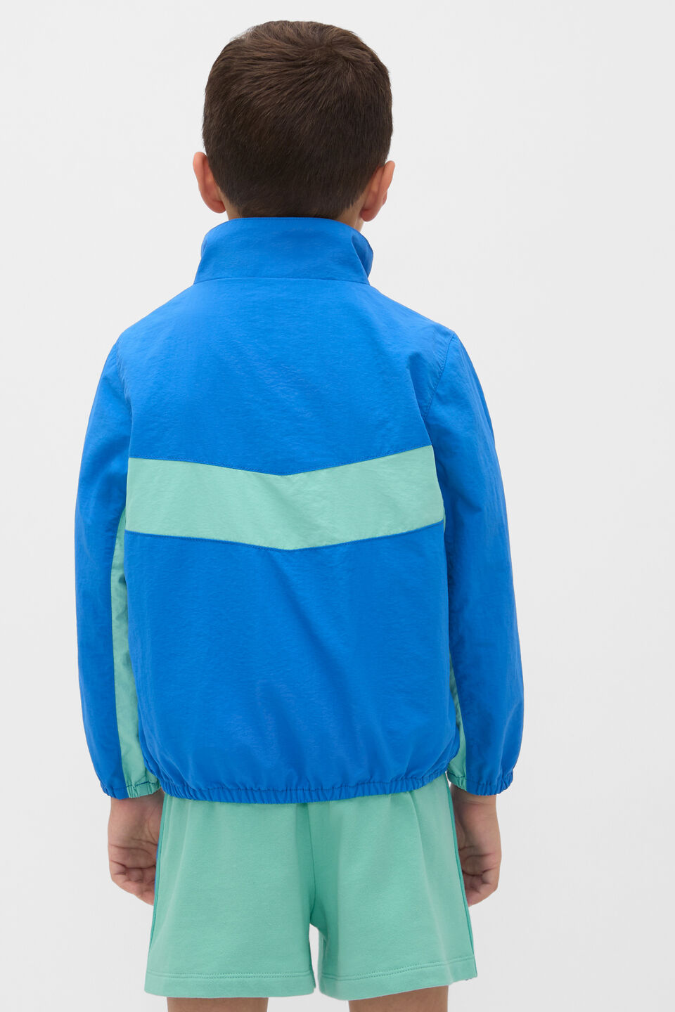 Chevron Panel Spray Jacket  Bright Blue
