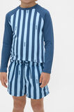 Stripe Logo Boardshort  Washed Navy Stripe  hi-res