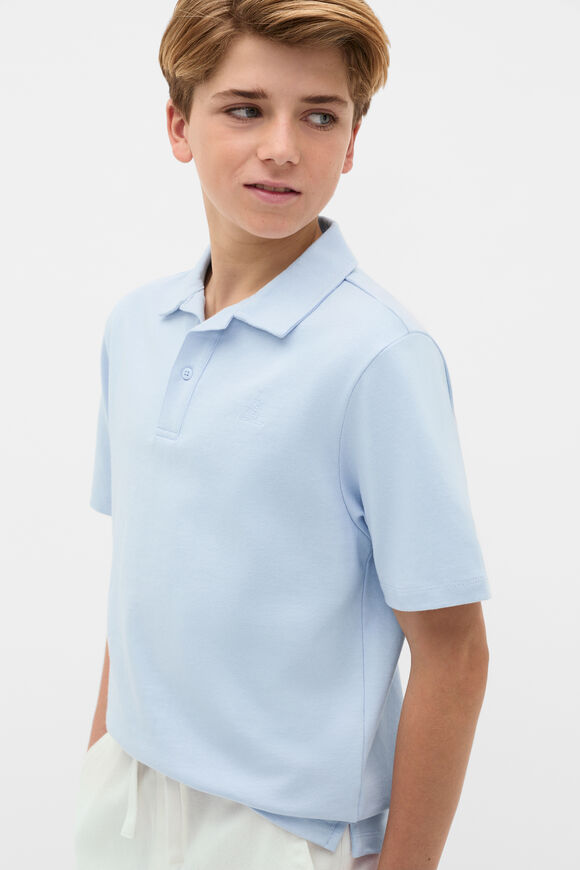 Knit Texture Trophy Polo Tee  Sky  hi-res