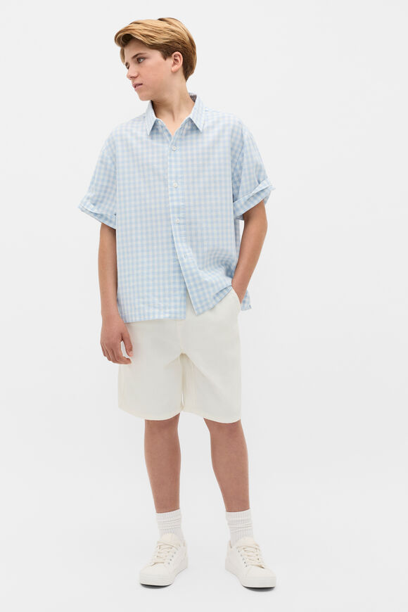 Oversized Cropped Shirt  Sky  hi-res