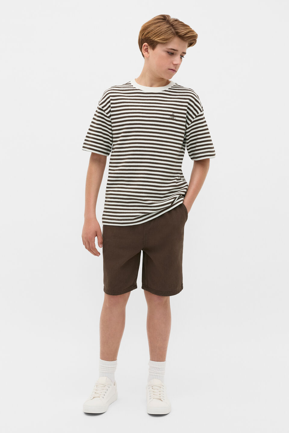 Knit Texture Tee  Chocolate