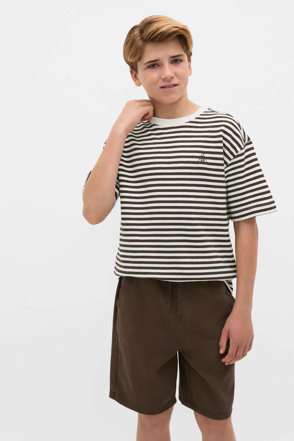 Knit Texture Tee  Chocolate