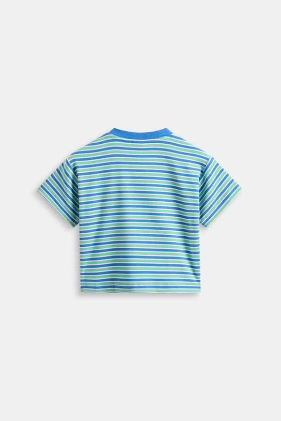 Loose Fit Rib Tee  Mint Stripe  hi-res