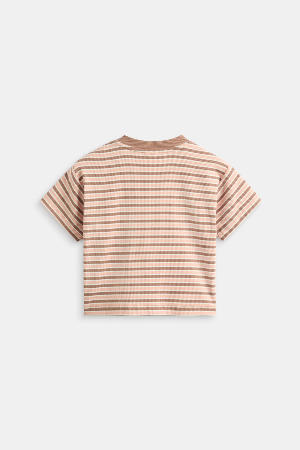 Loose Fit Rib Tee  Walnut Stripe