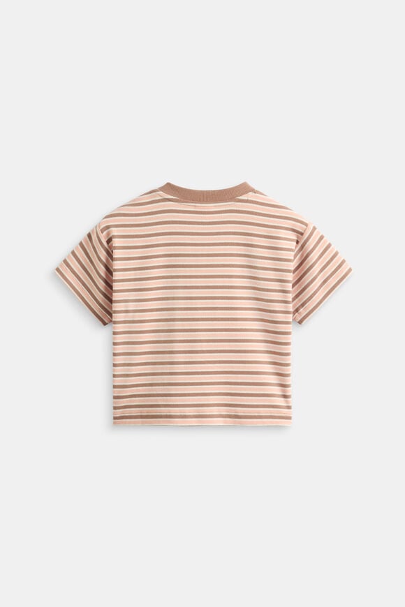 Loose Fit Rib Tee  Walnut Stripe  hi-res