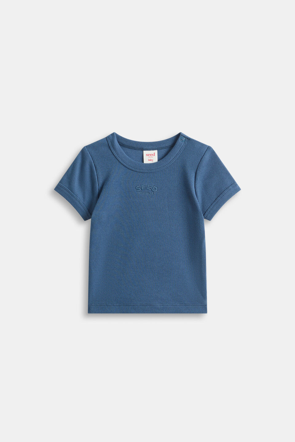 Core Rib Logo Tee  Washed Navy