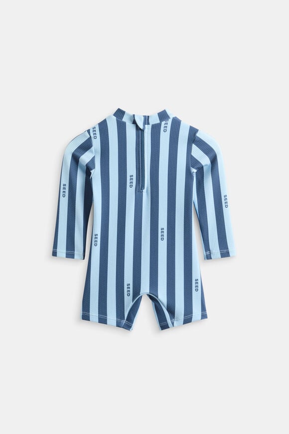 Stripe Logo Swimsuit  Washed Navy Stripe  hi-res