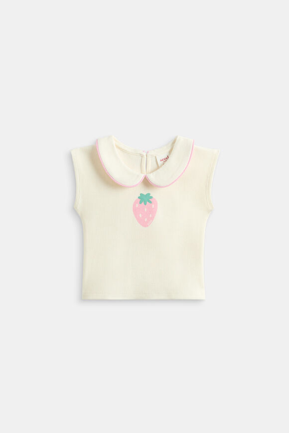Strawberry Collar Tee  Classic Cream  hi-res