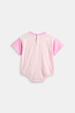 Colour Block Logo Romper  Pink Lemonade  hi-res
