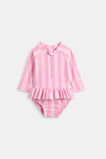 Stripe Logo Rashsuit  Candy Pink Stripe  hi-res