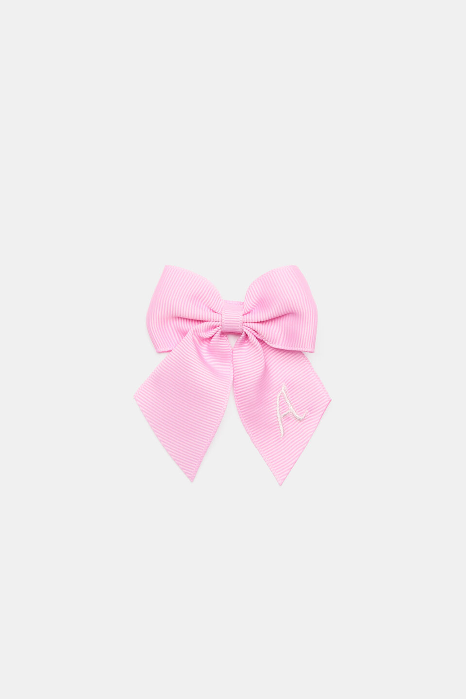 Grosgrain Initial Bow Duck Clip  A