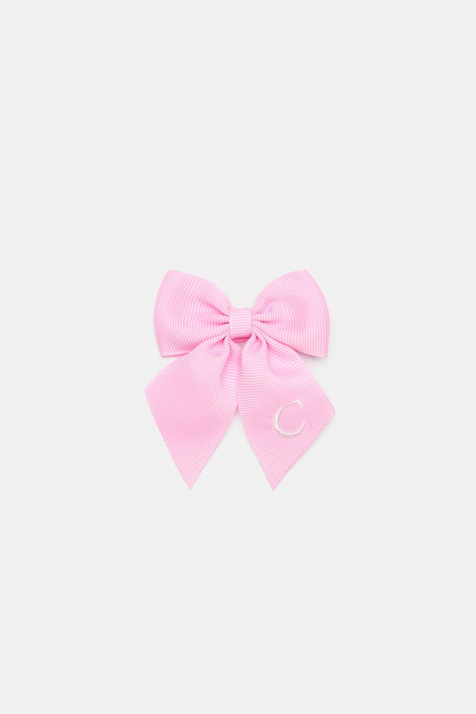 Grosgrain Initial Bow Duck Clip  C