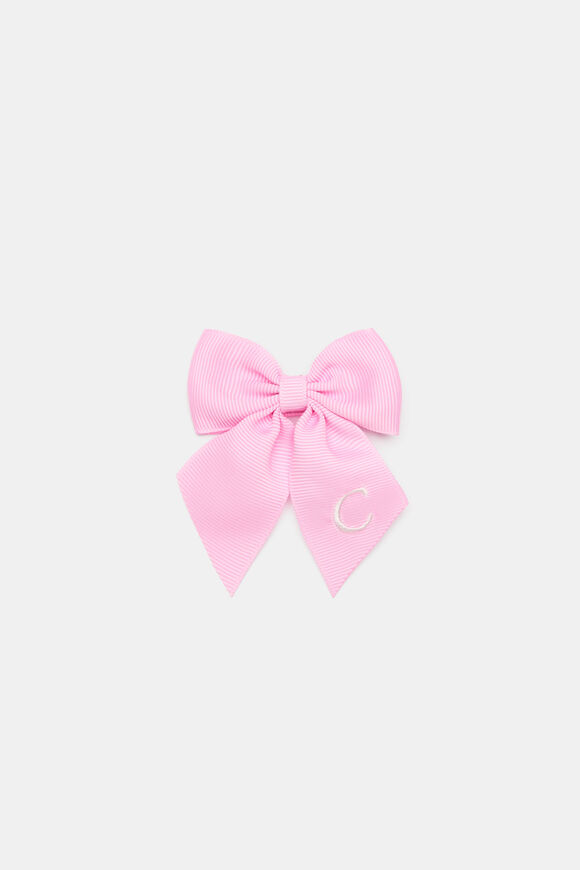 Grosgrain Initial Bow Duck Clip  C  hi-res