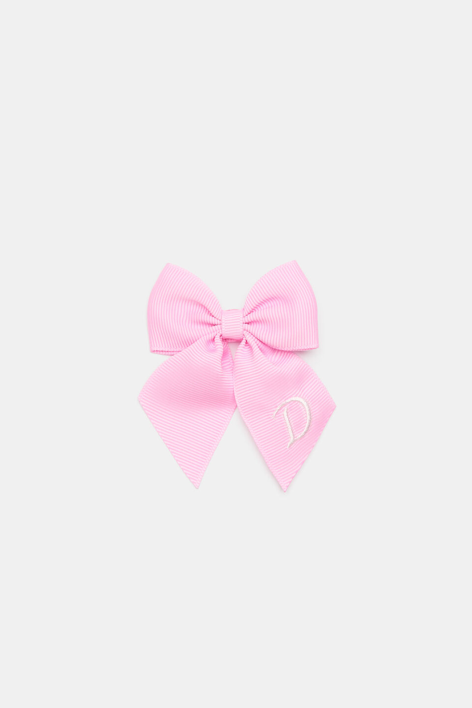 Grosgrain Initial Bow Duck Clip  D