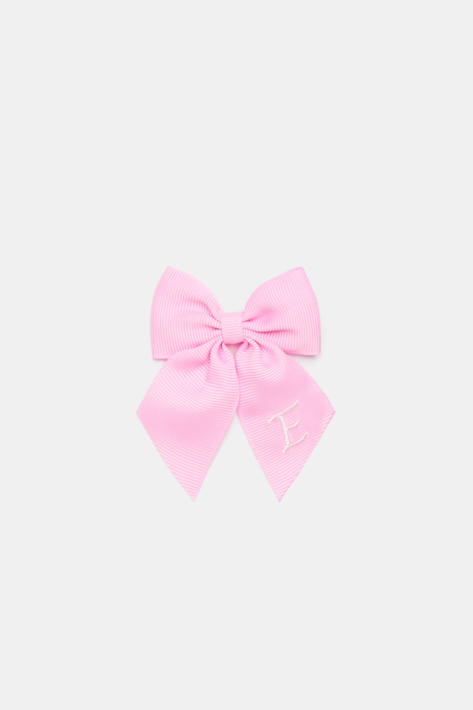Grosgrain Initial Bow Duck Clip  E