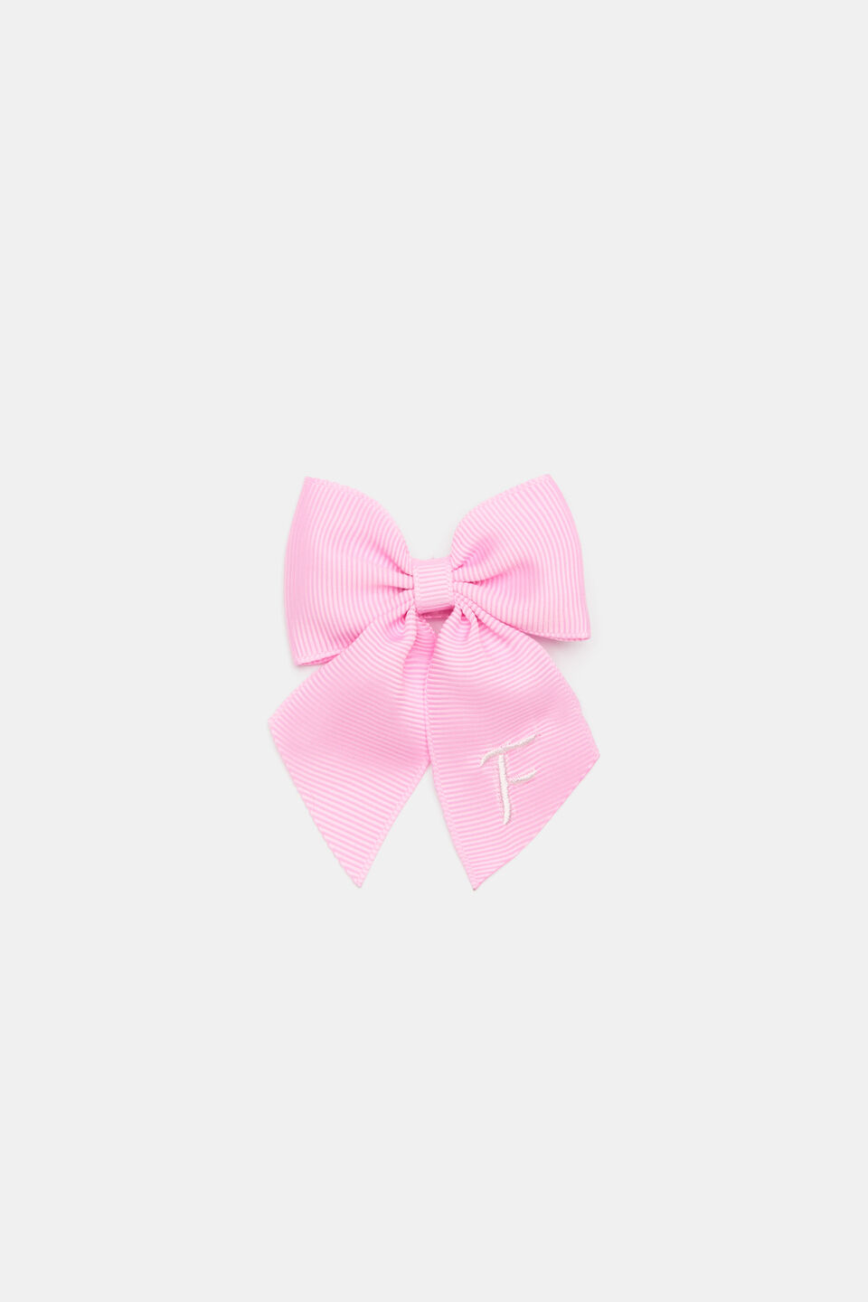 Grosgrain Initial Bow Duck Clip  F
