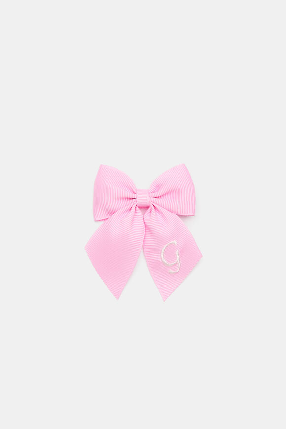 Grosgrain Initial Bow Duck Clip  G  hi-res