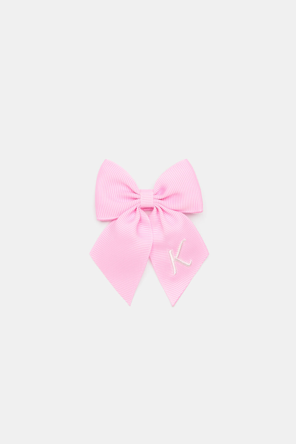 Grosgrain Initial Bow Duck Clip  K