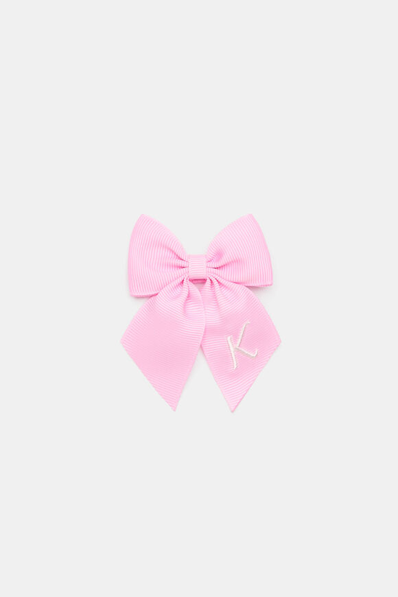 Grosgrain Initial Bow Duck Clip  K  hi-res