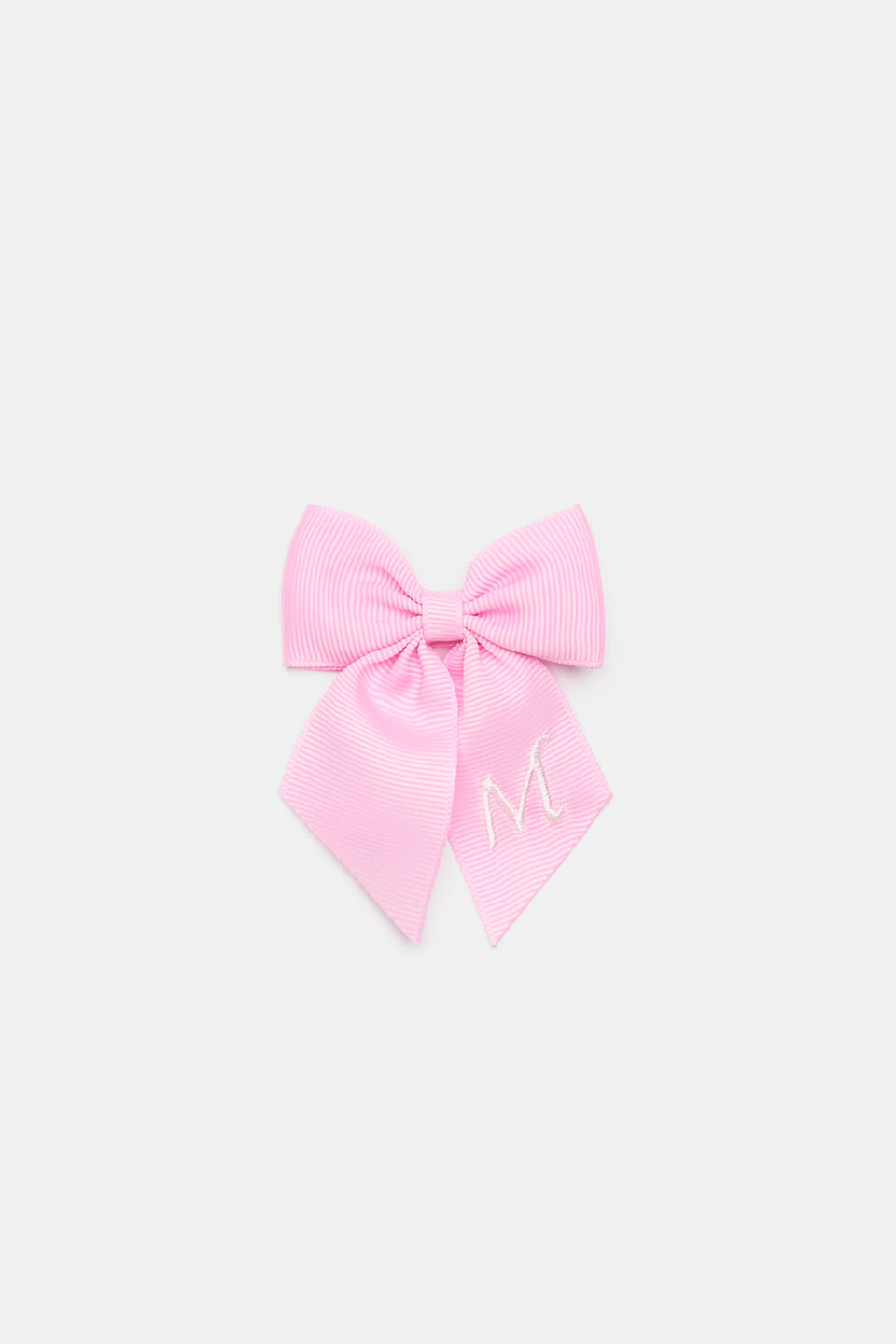 Grosgrain Initial Bow Duck Clip  M