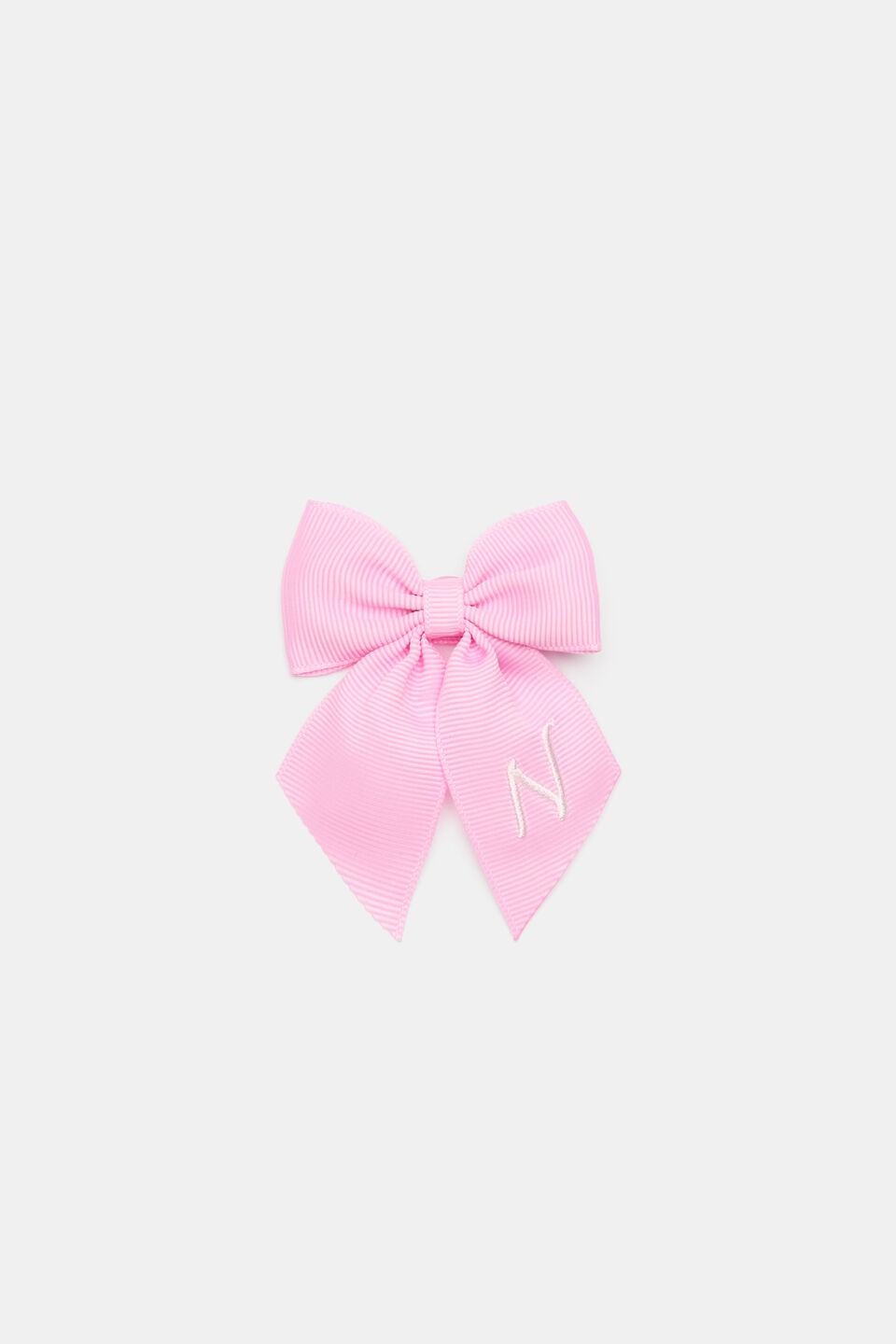 Grosgrain Initial Bow Duck Clip  N