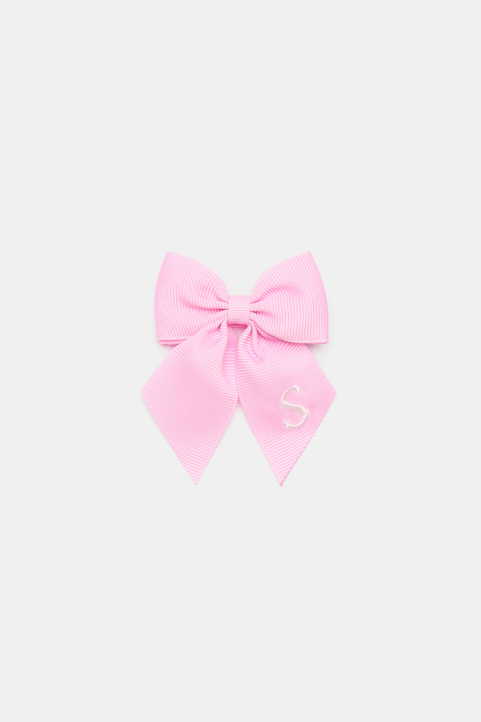 Grosgrain Initial Bow Duck Clip  S