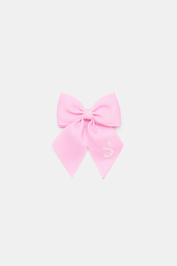Grosgrain Initial Bow Duck Clip  S  hi-res