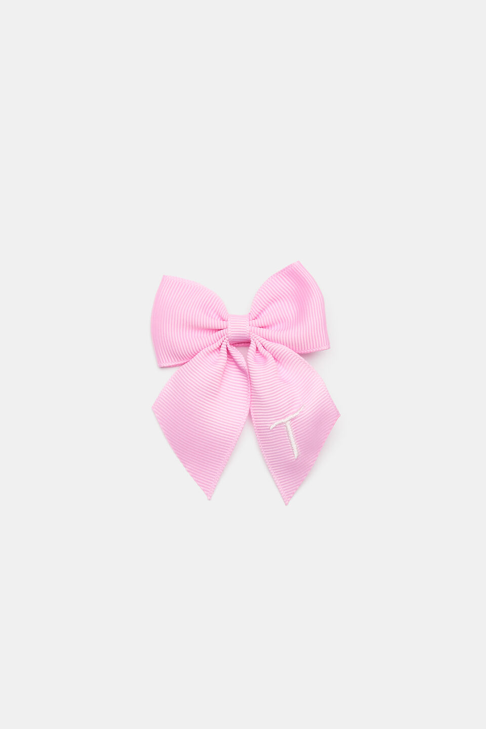 Grosgrain Initial Bow Duck Clip  T