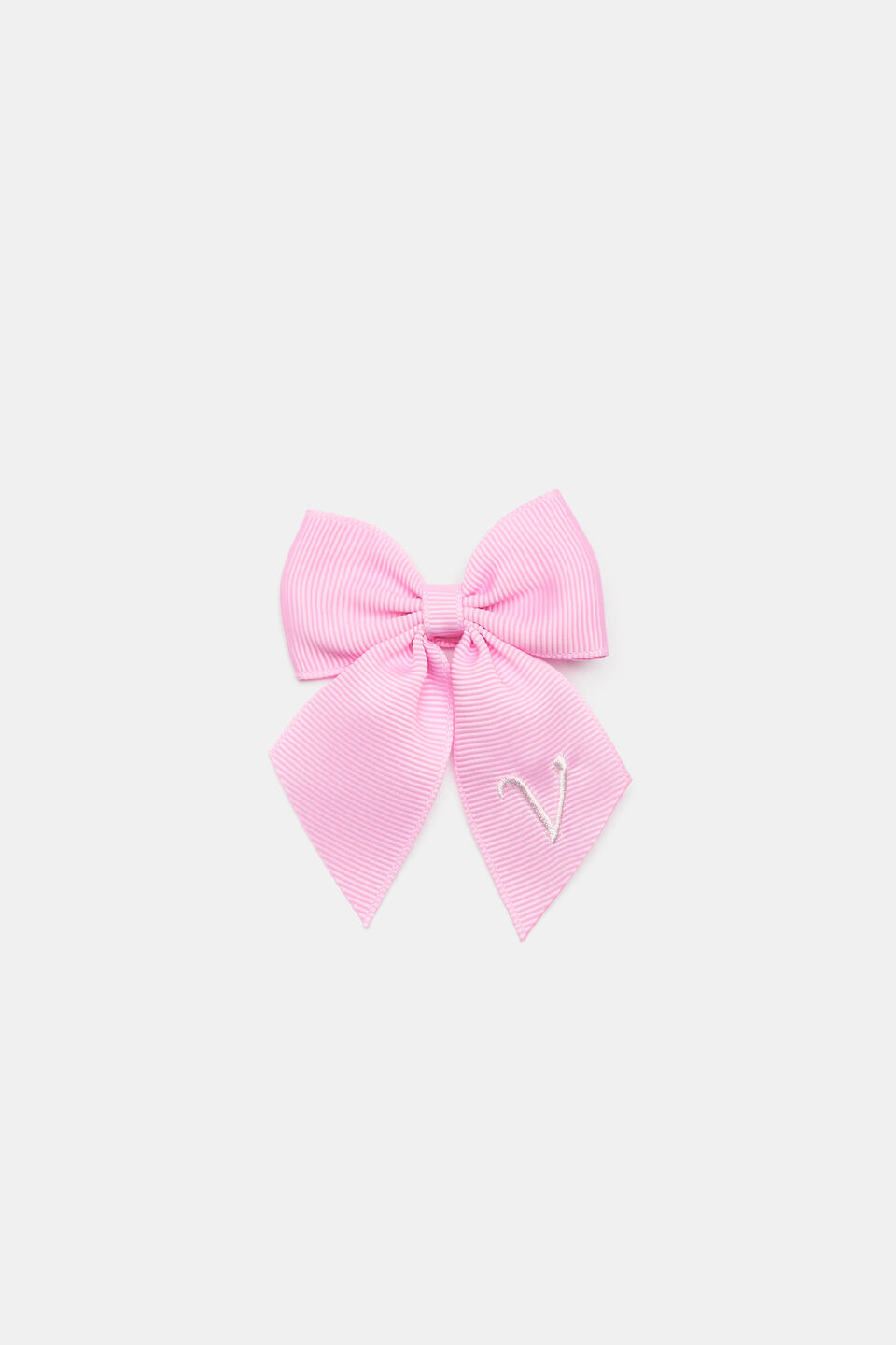 Grosgrain Initial Bow Duck Clip  V