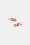 Diamante Bow Duck Clips  Pink Lemonade  hi-res