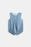 Gingham Pocket Romper  Washed Navy  hi-res