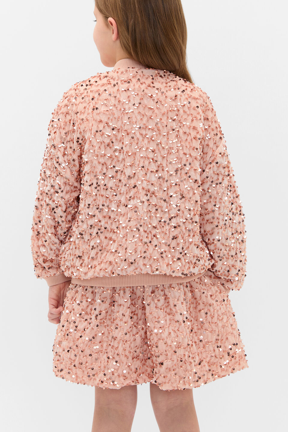 Sequin Bomber Jacket  Neutral