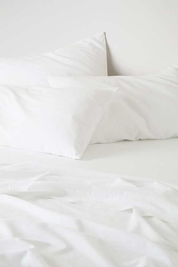 Alba Super King Fitted Sheet  White  hi-res
