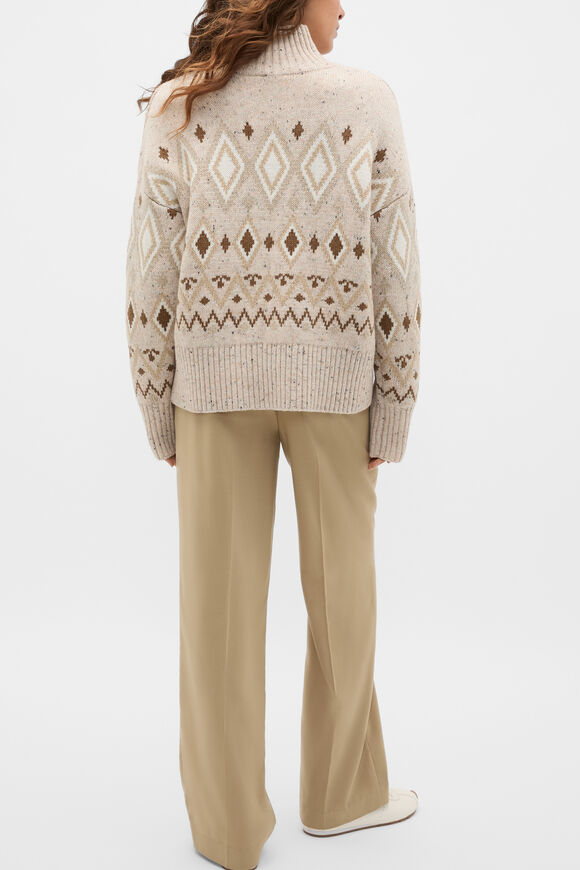 Fair Isle Slouch Knit  Wheat Speckle  hi-res