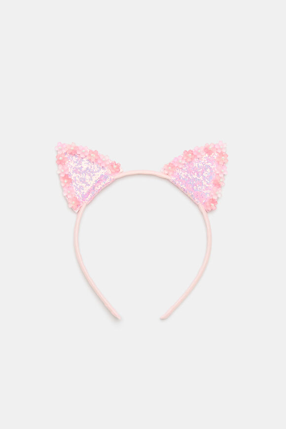 Flower Glitter Ear Headband  Pink Lemonade  hi-res