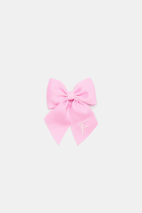 Grosgrain Initial Bow Duck Clip  F  hi-res