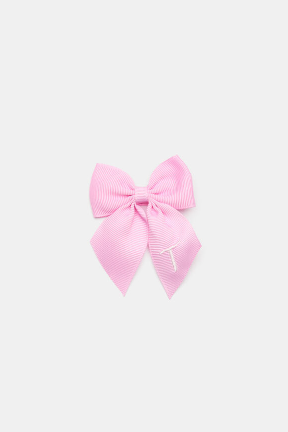 Grosgrain Initial Bow Duck Clip  T  hi-res