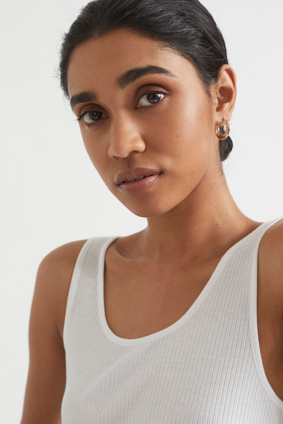 Core Rib Singlet  Whisper White