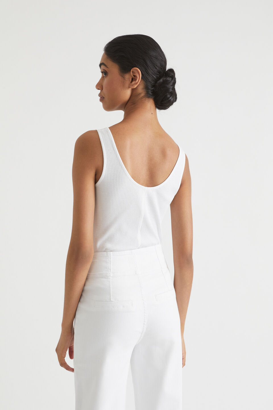 Core Rib Singlet  Whisper White