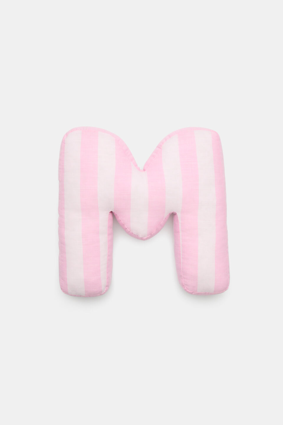 Pink Stripe Initial Cushion  M