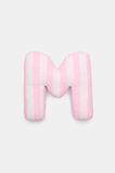 Pink Stripe Initial Cushion  M  hi-res