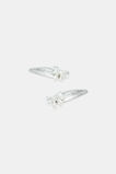 Resin Bow Snaps  Silver Glitter  hi-res